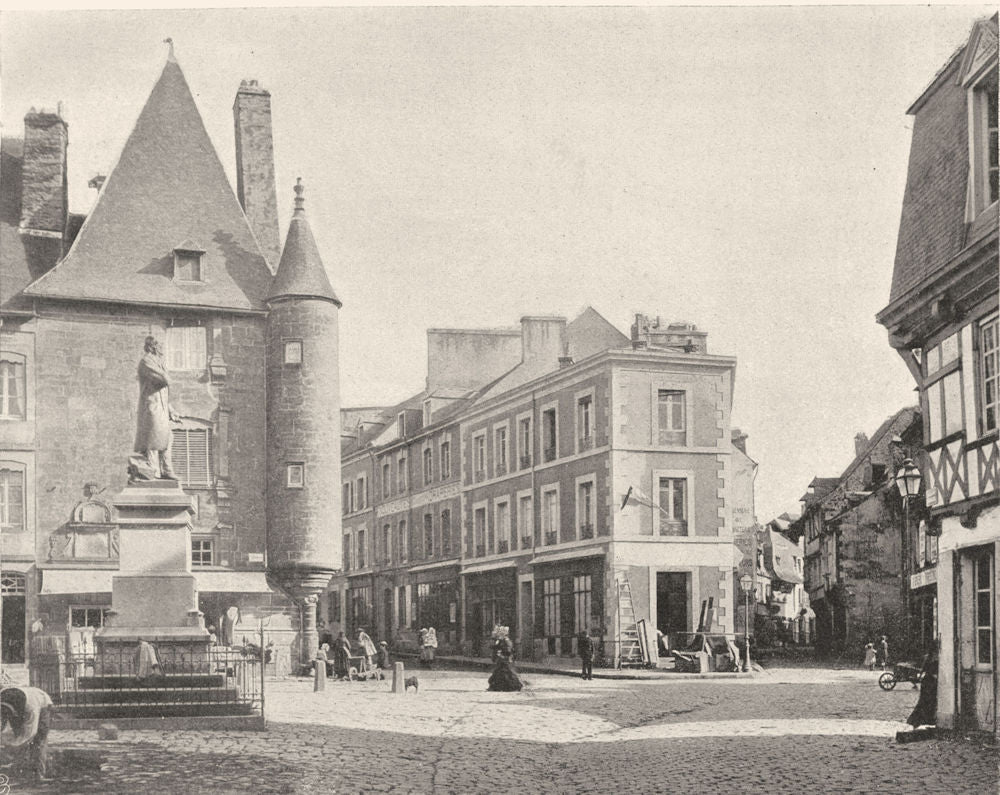 MORBIHAN. Place Égalité, à Pontivy 1903 old antique vintage print picture
